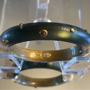 Alexis Bittar Lucite Studded Hinge Bangle Bracelet